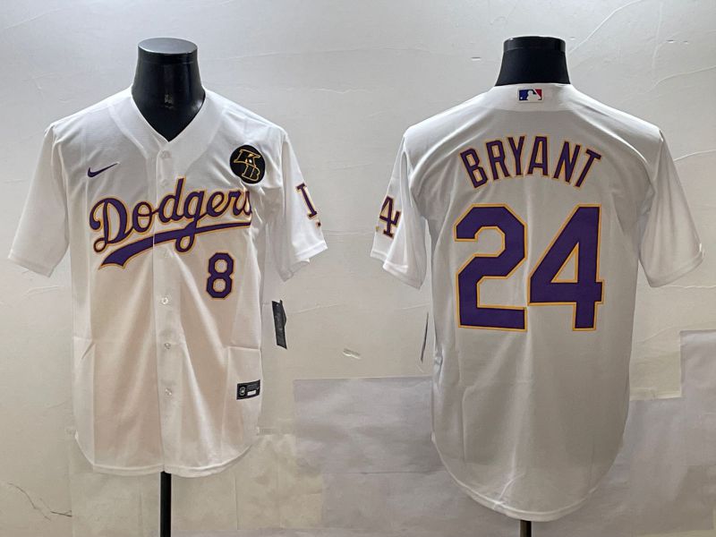 Men Los Angeles Dodgers #24 Bryant White Fashion Game 2025 Nike MLB Jersey style 306